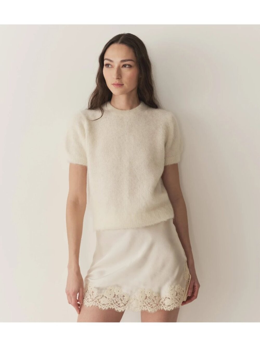 NWT Doen Hearst Sweater in Sea Salt Brushed Alpaca Blend Pullover L $228